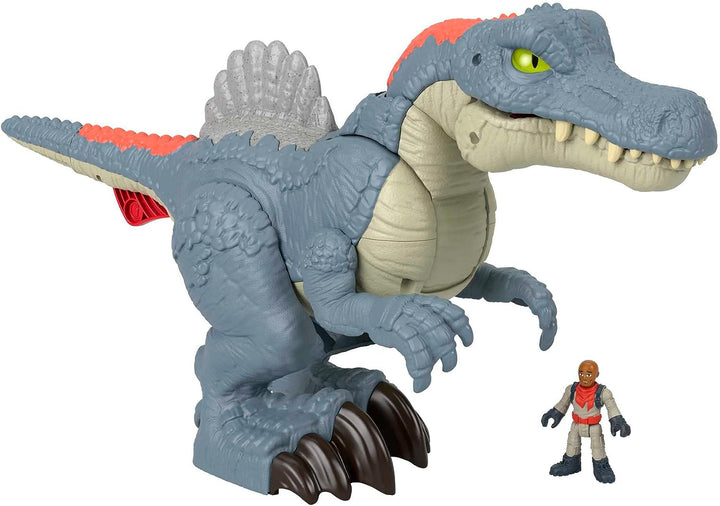 Imaginext Jurassic World Dinosaurierspielzeug, Ultra Snap Spinosaurus mit Lichtgeräuschen