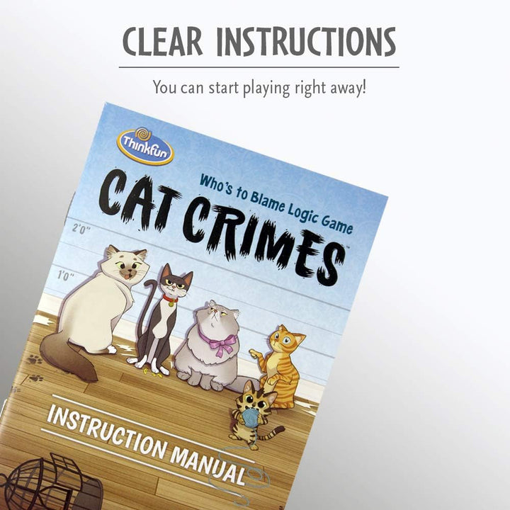 Thinkfun Cat Crimes Who's to Blame Logik-Herausforderungsspiel für Kinder ab 8 Jahren – Denksportaufgabe