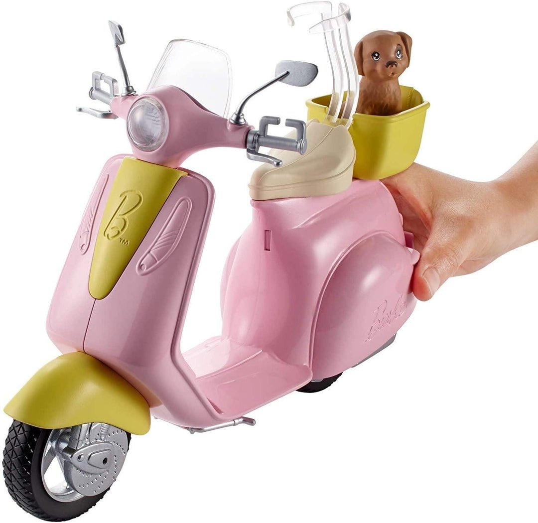 Barbie FRP56 Estate Mo-Ped Motorbike for Doll, Pink Scooter, Vehicle - Yachew
