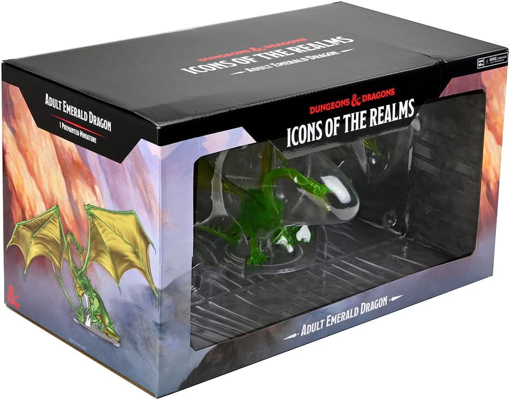 WizKids D&D Icons of The Realms: Adult Emerald Dragon Premium Figure