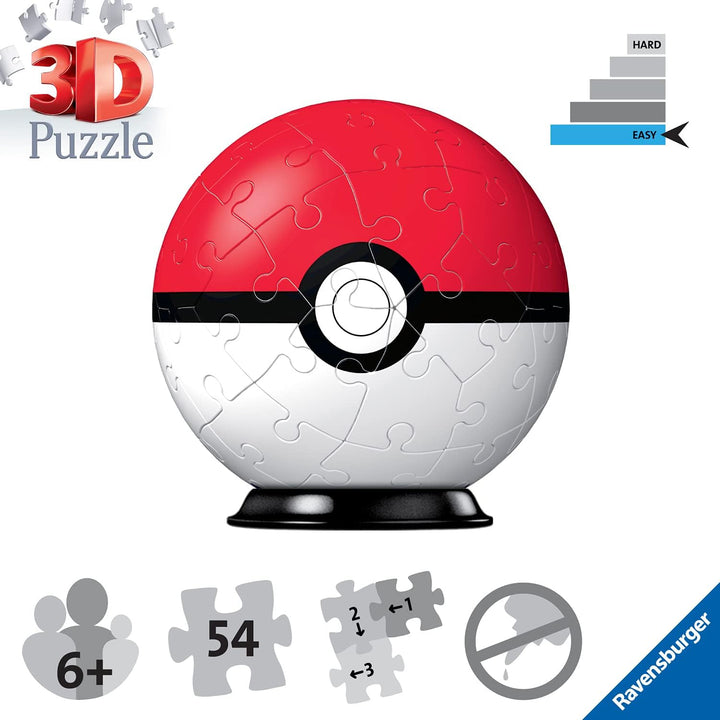 Ravensburger Pokemon Pokeball – 3D-Puzzleball für Kinder ab 6 Jahren –