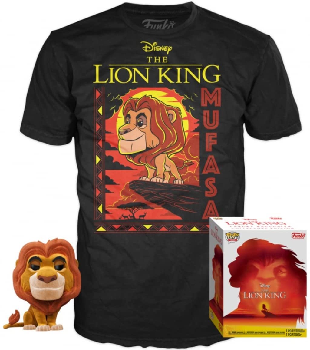 POP Funko Tee Disney: Der König der Löwen – Flocked Mufasa (Target Exclusive) (Groß)