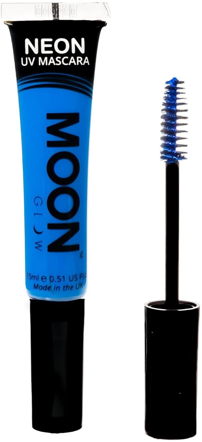 Moon Glow – Neon UV Mascara 15 ml Blau – Leuchtet hell unter UV-Beleuchtung!