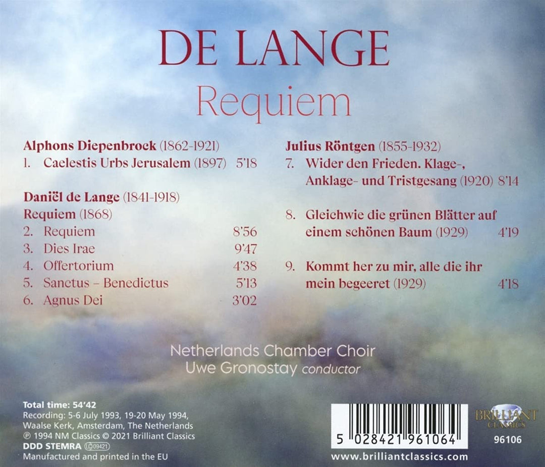 Netherlands Chamber Choir - De Lange Requiem [Audio CD]