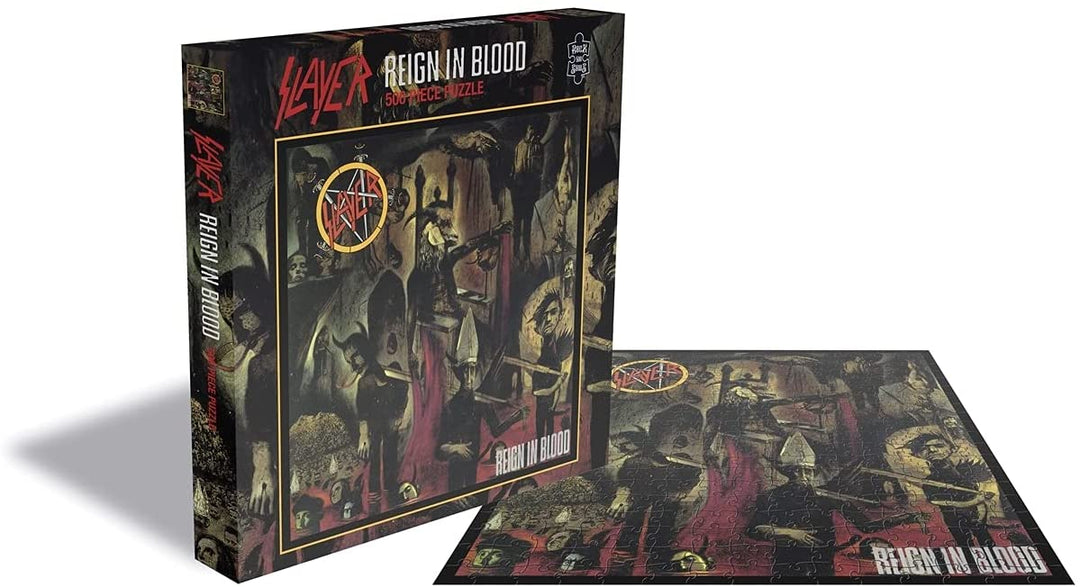 Zee Productions – Slayer – Reign in Blood – 500-teiliges Puzzle – offiziell lizenziert – perfekt für Erwachsene, Familien und Rock-Fans