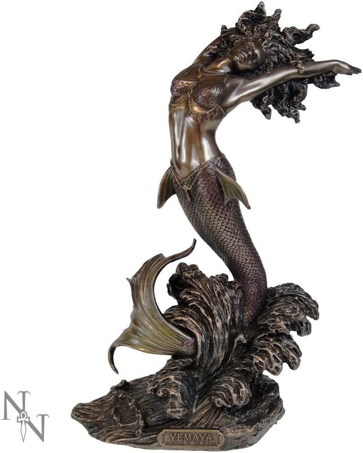 Nemesis Now Yemaya Göttin des Wassers, 27 cm große Figur, Kunstharz, Bronze, Einheitsgröße