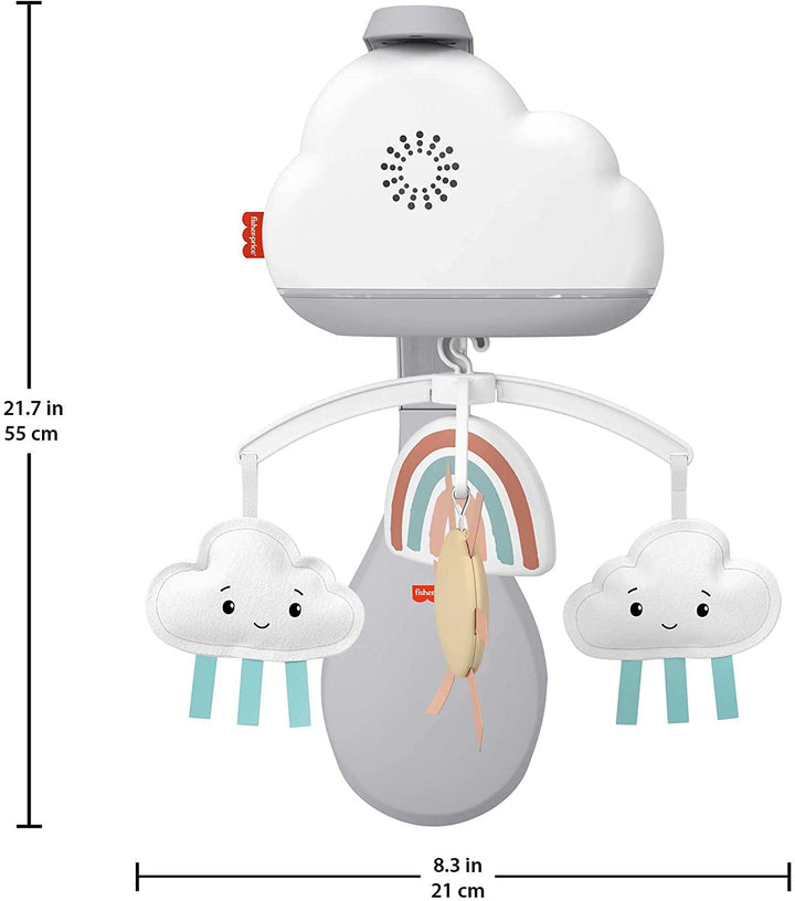 Fisher-Price Rainbow Showers Mobile aus Stubenwagen und Nachttisch, Tischschnuller