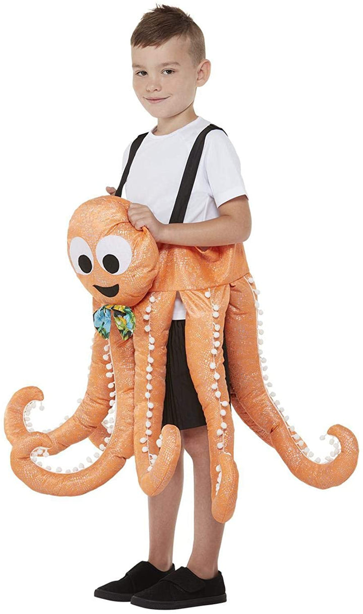 Smiffys 71088 Ride in Octopus Costume, Unisex Children, Orange, One Size