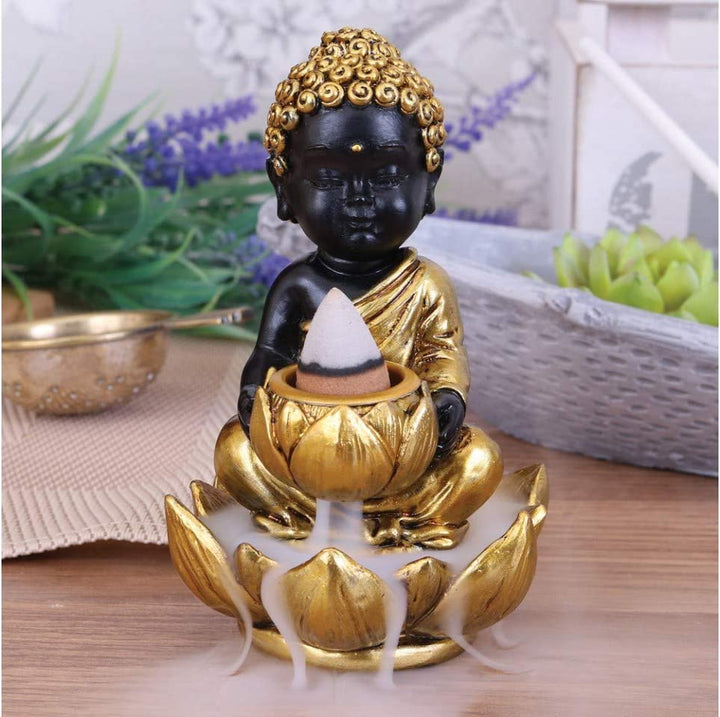 Nemesis Now Baby Buddha Backflow Incense Burner 10.3cm, Gold