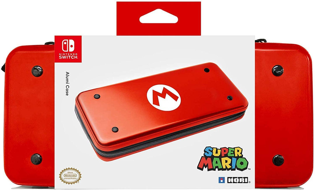 HORI Alumi Schutzhülle aus Metall mit Aufbewahrung für Spielkarten (Mario) – Nintendo Switch