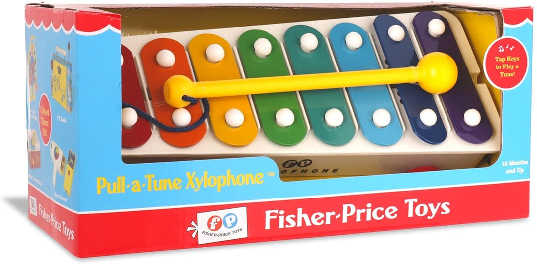 Basic Fun BFI1702 Fisher Price Classics Pull a Tune Xylophon EA, Mehrfarbig