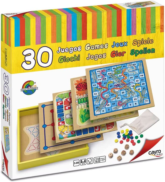 Cayro – 30 Spiele – Holzspiel – Entwicklung kognitiver Fähigkeiten – Brettspiel – FSC