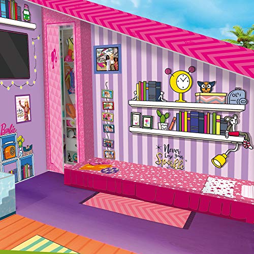 Barbie Dream House Rollenspiel-Puppenhaus, zweistöckige Ferienvilla, Möbel arrangieren und dekorieren – Malibu-Haus mit Puppe