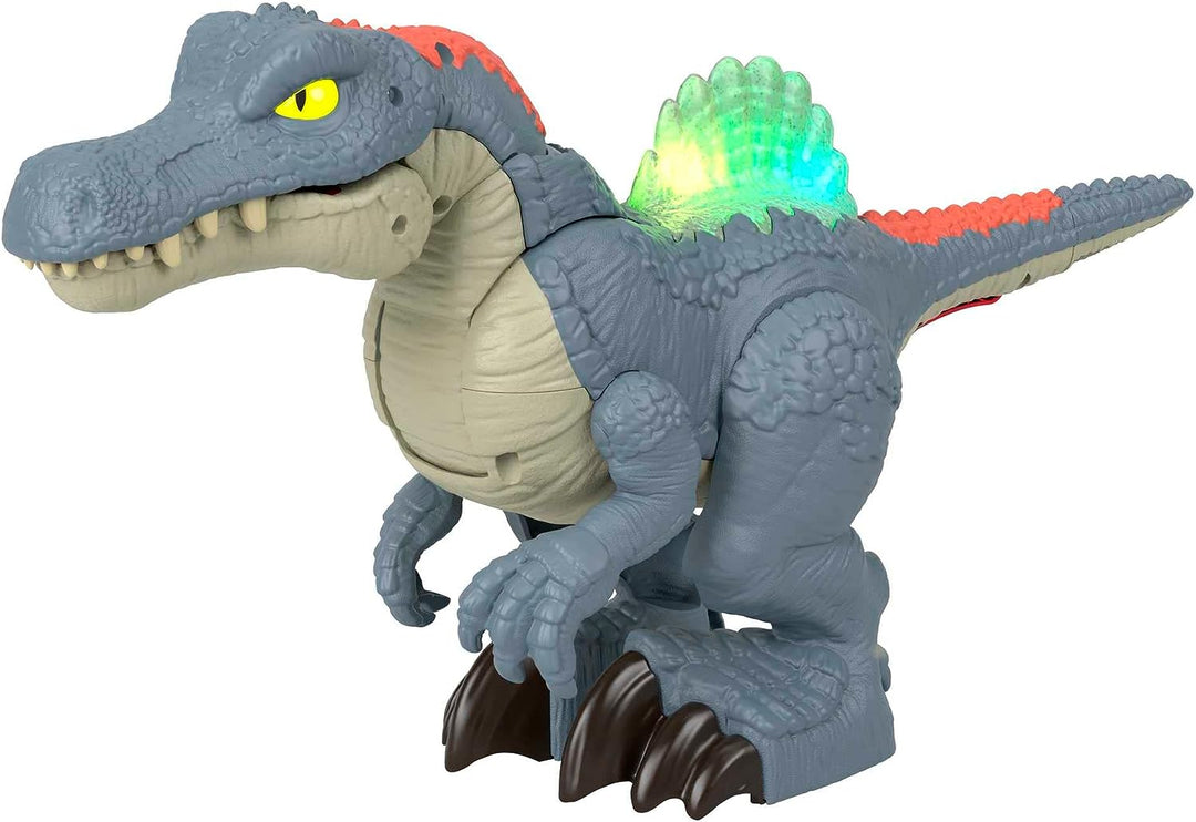 Imaginext Jurassic World Dinosaurierspielzeug, Ultra Snap Spinosaurus mit Lichtgeräuschen