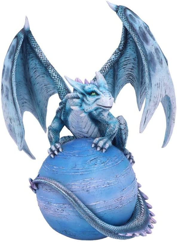 Nemesis Now Mercury Guardian Turquoise Planet Dragon Figurine, Polyresin, Blue,