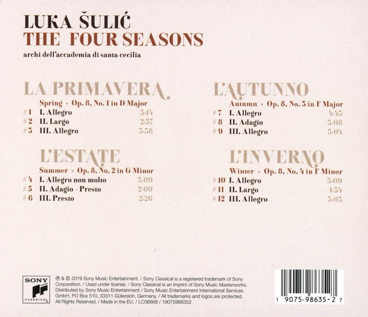 Sulic, Luka - Vivaldi: The Four Seasons [Audio CD]