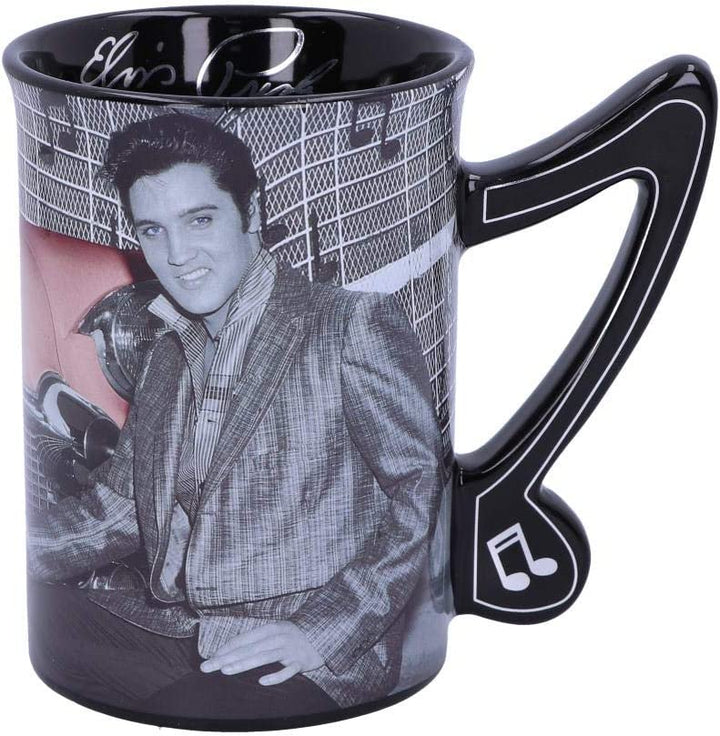 Nemesis Now Elvis Presley mit rosa Cadillac-Trinkbecher, schwarz, Einheitsgröße