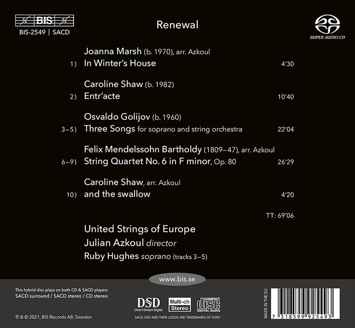Renewal [United Strings of Europe; Ruby Hughes; Julian Azkoul] [Bis: BIS2549] [Audio CD]