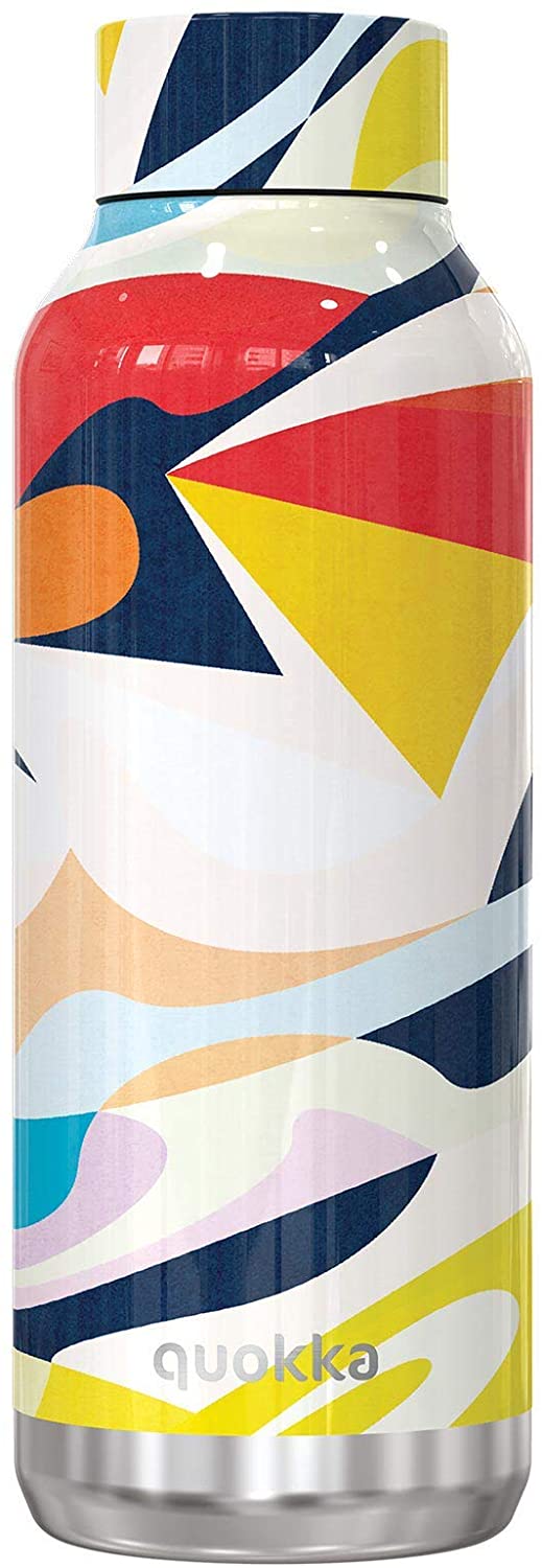 Quokka Solid – Abstract 510 ml Edelstahl-Wasserflasche – isolierte, doppelwandige Isolierflaschen, Getränkeflasche hält 12 Stunden heiß und 18 Stunden kalt – auslaufsicher – BPA-frei