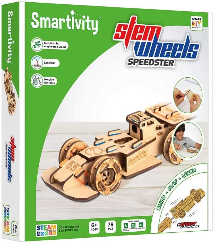 Stem Wheels Speedster Holzbausatz, Bauen, Spielen und Lernen, 102 Teile, A