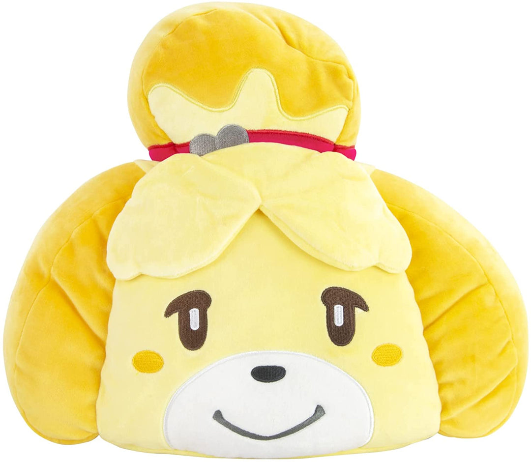 Club Mocchi Mocchi T12765 Mocchi Mega Isabelle Plüsch 40 cm, Nintendo Merchandise, Schlafzimmerzubehör, Animal Crossing Stofftier für Jungen und Mädchen, Kuschelkissen, geeignet ab 3 Jahren