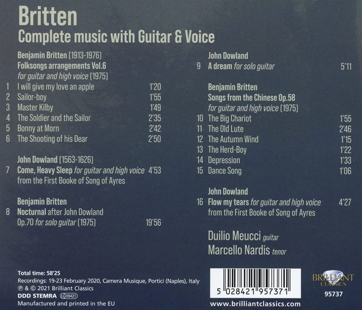 Britten; Complete Music with Guitar & Voice [Audio CD]