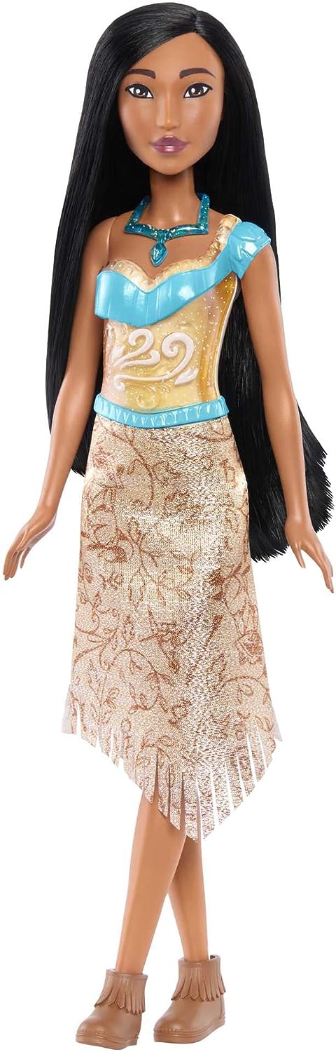 Disney Princess Toys, Pocahontas bewegliche Modepuppe mit funkelnder Kleidung und