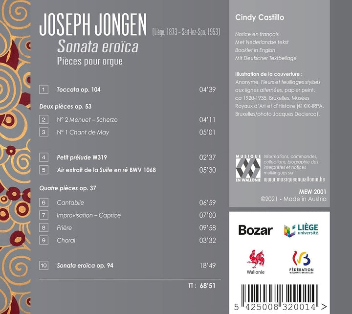 Jongen: Sonata eroïca. Pièces pour orgue [Audio CD]