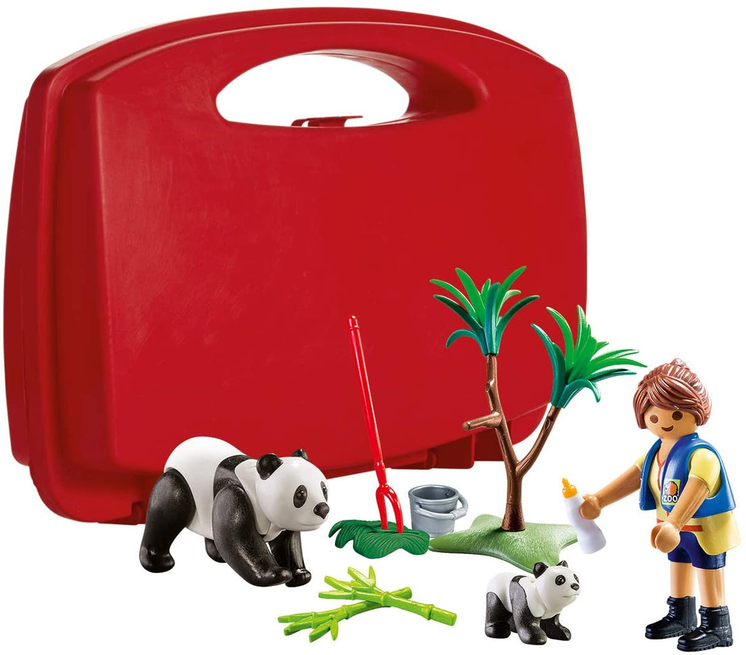 Playmobil 70105 City Life Panda Caretaker Juego de maletín grande