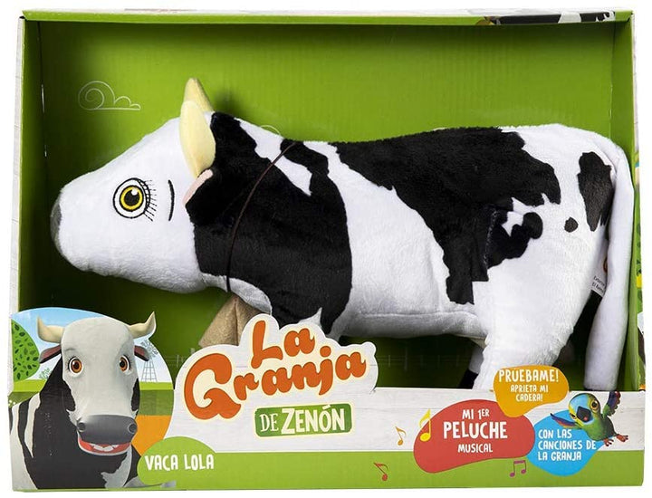 La Granja De Zenón Zenon Farm - DX (Bandai 8000) Kuh Lola, DX Peluche 20 cm Schwarz Weiß
