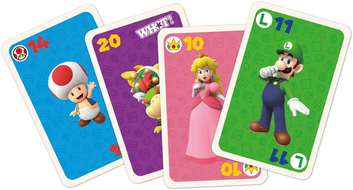 Super Mario WHOT! Kartenspiel Englische Ausgabe | Familienkartenspiel für Kinder ab 6 Jahren