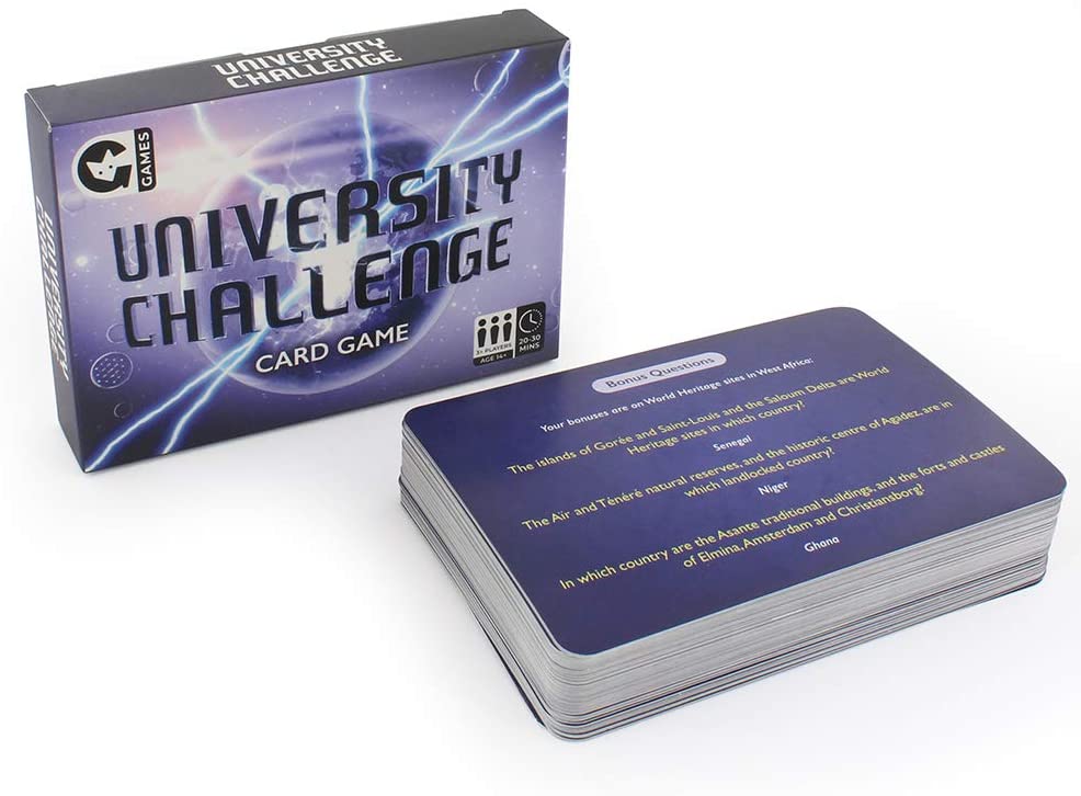Ginger Fox University Challenge TV Quiz Card Game - Features Over 100+ Questions From The Classic Academic Quiz Show