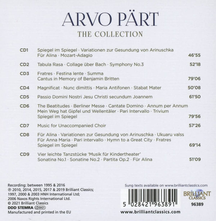 Benjamin Hudson - Arvo Part: The Collection [Audio CD]