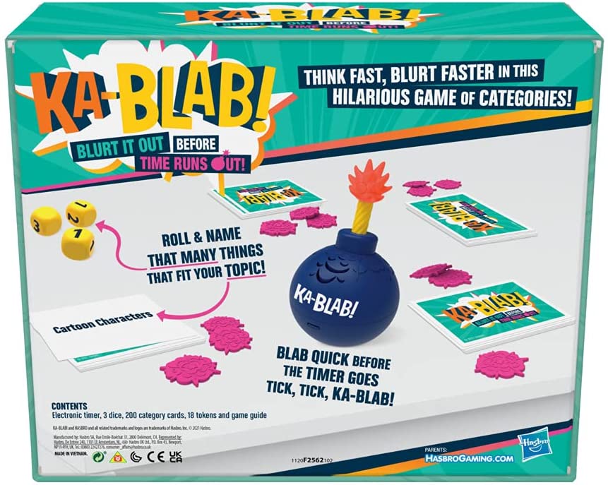 Hasbro Gaming Ka-Blab! Spiel für Familien, Jugendliche und Kinder ab 10 Jahren, familienfreundliches Gesellschaftsspiel für 2–6 Spieler