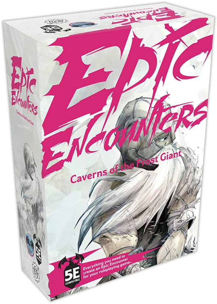 Epic Encounters: Caverns of the Frost Giant - RPG Fantasy Roleplaying Tabletop Game with Giant Boss Miniature, Double-Sided Game Mat, & Game Master Adventure Book with Monster Stats, 5E Compatible