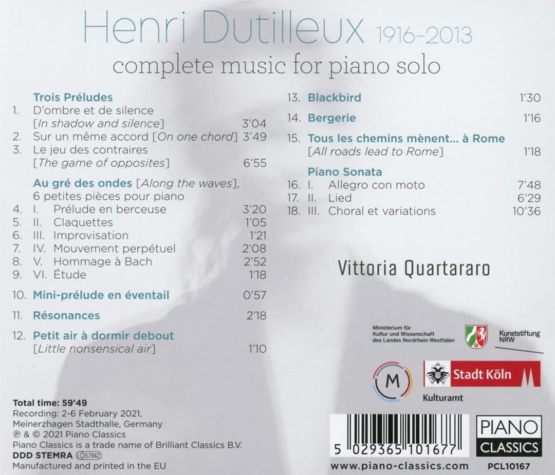 Dutilleux: Complete Music for Piano Solo [Audio CD]