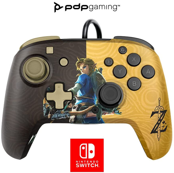 PDP Gaming Faceoff Deluxe+ Wired Switch Pro Controller – Zelda Breath of the Wil