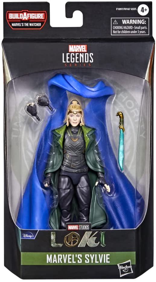 Marvel Legends Series 15 cm großes Actionfiguren-Spielzeug Marvels Sylvie, Premium-Design, 1 Figur, 3 Zubehörteile und 1 Build-a-Figure-Teil, mehrfarbig