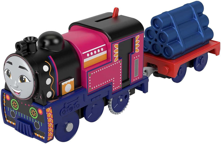 Fisher-Price Thomas and Friends Ashima Toy Train, Battery-Powered Motorized Engine with Cargo Car