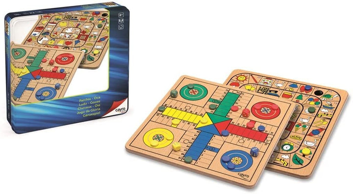 Cayro – Parchis und Oca Metal Box – Traditionelles Spiel – Brettspiel – Entwicklung kognitiver Fähigkeiten – Brettspiel (752)