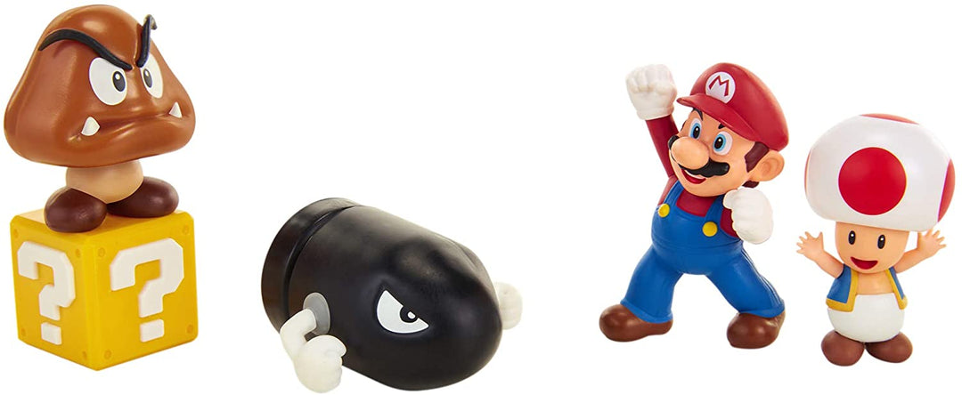 Super Mario Nitendo Acorn Plains 2.5” Figure Multipack Diorama Set, 3, Nitendo S