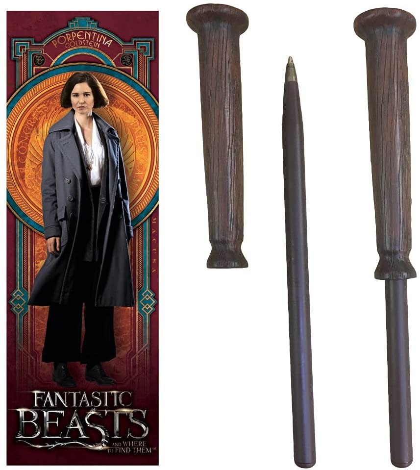 The Noble Collection Fantastic Beasts Porpentina Goldstein Wand Pen and Bookmark - 9in (23cm) Officially Licensed Film Set Movie Props Wand Gifts Stationery