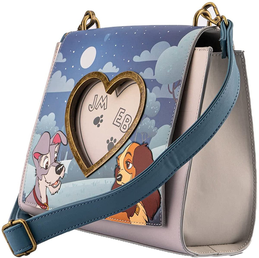 Loungefly Disney Lady and the Tramp Heart Wet Cement Umhängetasche