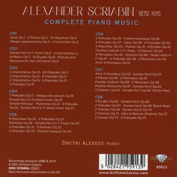 Dmitri Alexeev - Skrjabin: Sämtliche Klaviermusik [Audio-CD]
