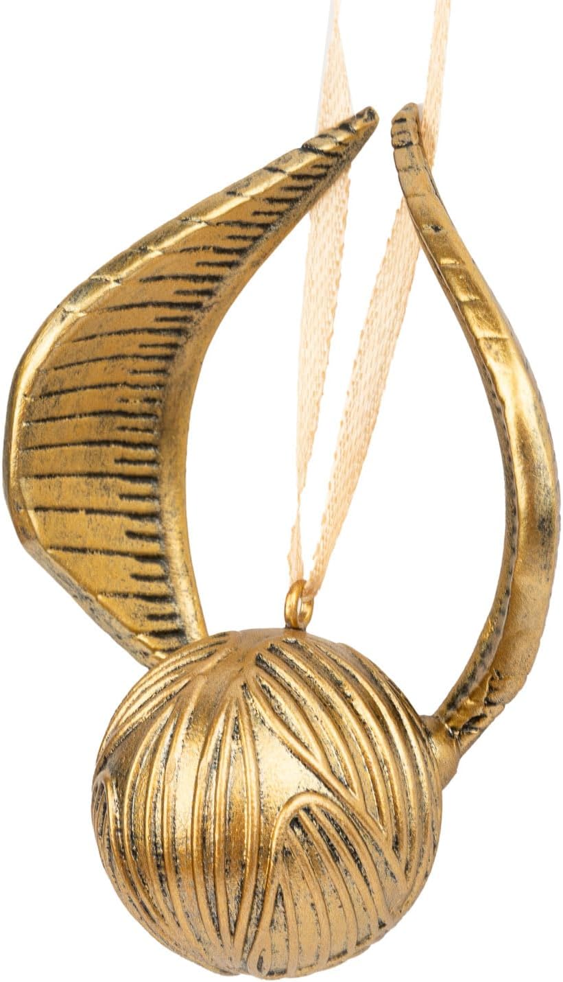 Harry Potter Christmas Ornaments | Set Of 3 - Golden Snitch, Nimbus 2000 & Hogwarts Crest