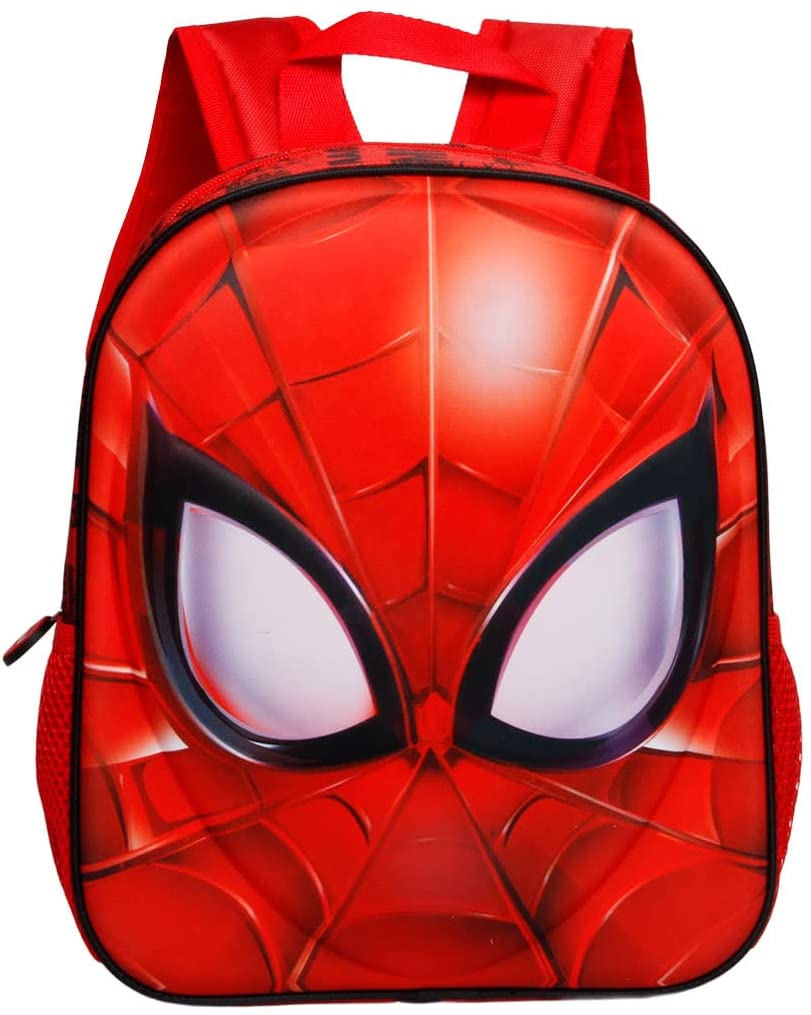 Spiderman Face-Kleiner 3D-Rucksack, Rot