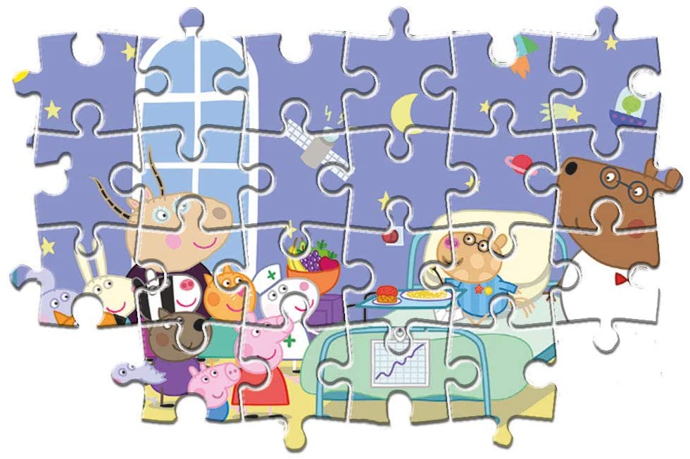 Clementoni 23735 Peppa Pig Supercolor Pig – 104 Maxi-Teile – Puzzle für Kinder ab 4 Jahren – hergestellt in Italien, Cartoon-Puzzles, mehrfarbig