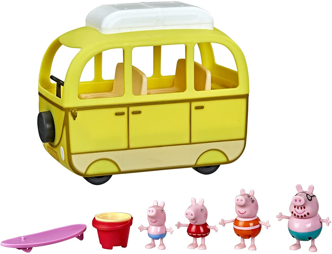 Peppa Pig Peppa’s Adventures Peppa’s Beach Campervan Vehicle Preschool Toy: 10 P