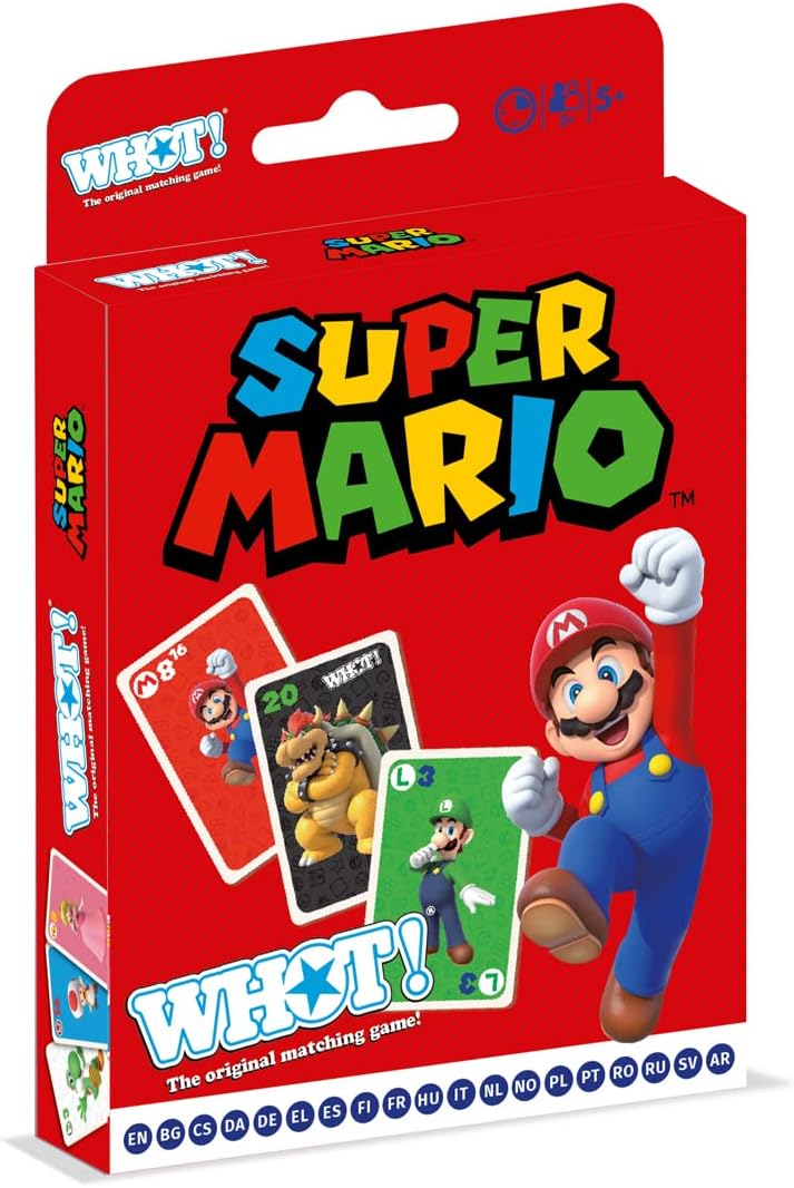 Super Mario WHOT! Kartenspiel Englische Ausgabe | Familienkartenspiel für Kinder ab 6 Jahren