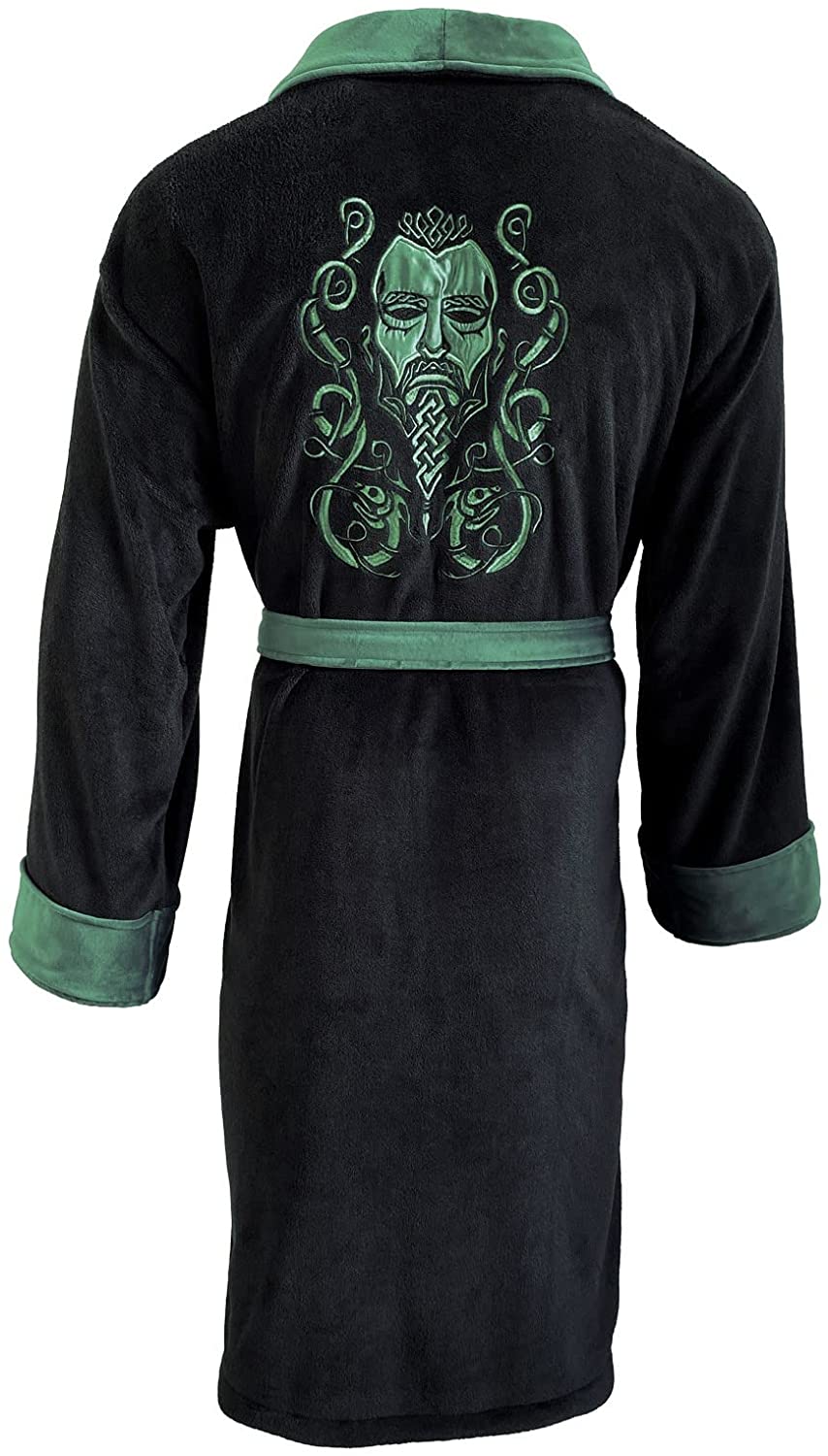 Groovy Assasins Creed Eivor Black/Green Bathrobe Men's Dressing Gown Robe Official, One Size